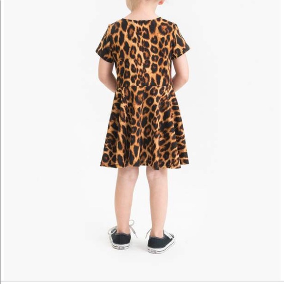 Leopard dress with bumble bee ribbon piping. - Picture 5 of 7